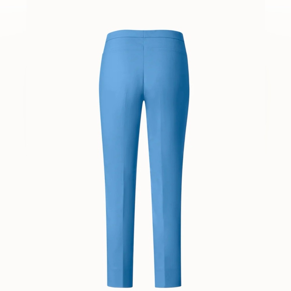 Akris Punto Blue Cropped Straight Cotton Techno Stretch Leg Ankle Pant Trouser 6 - Picture 2 of 7
